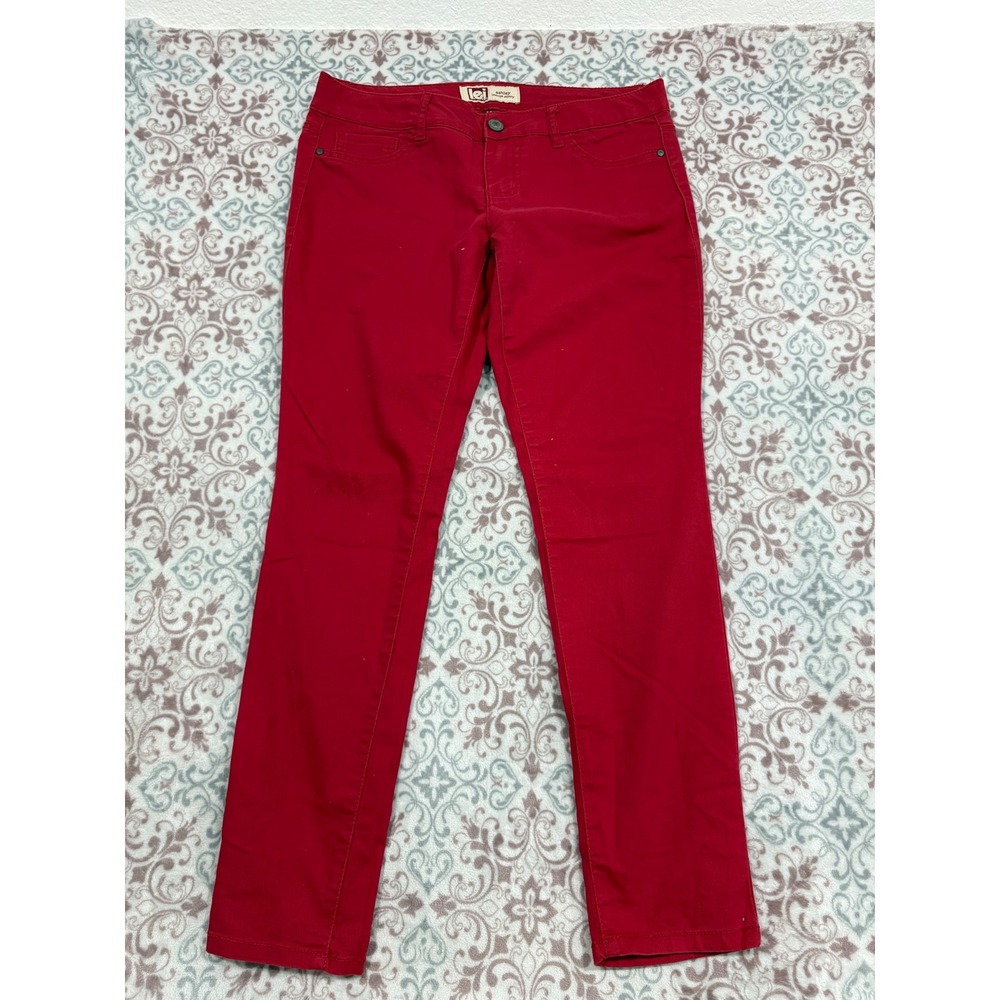 LEI Ashley Lowrise Skinny Pants Red Size 11 Regular Stretch Five Pocket Casual